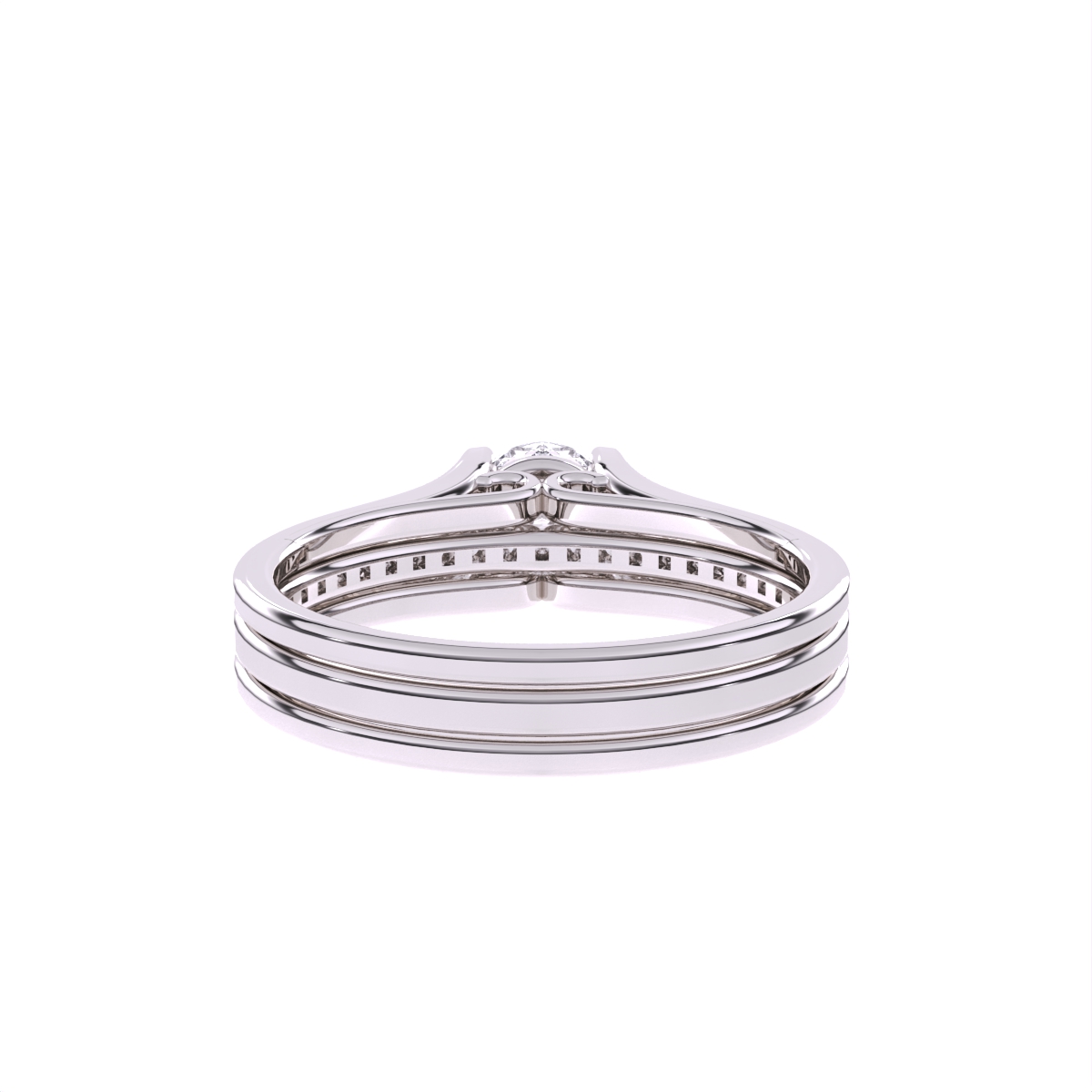 Designer Three Row Solitaire With Accent Ring